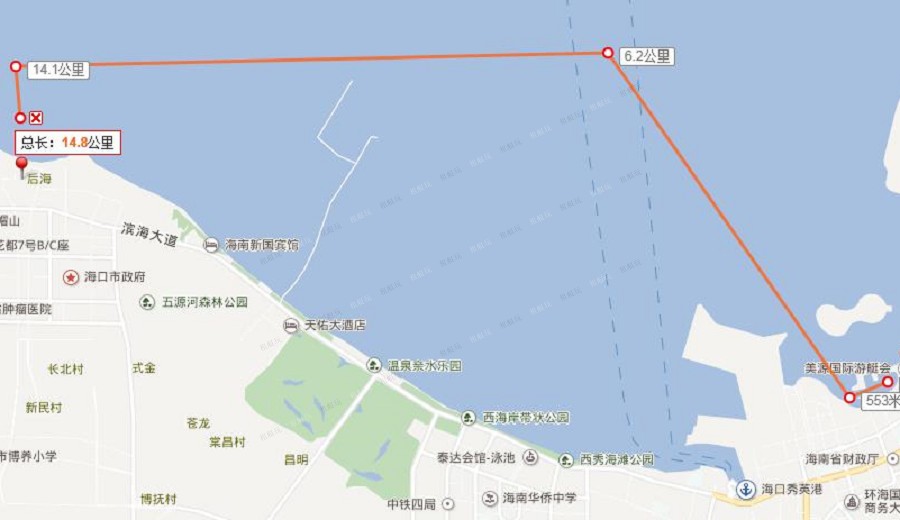 海口美源游艇碼頭→會展中心001.jpg ??诿涝从瓮Тa頭→會展中心001.jpg